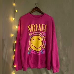 ✨nirvana hot pink fleece sweatshirt✨